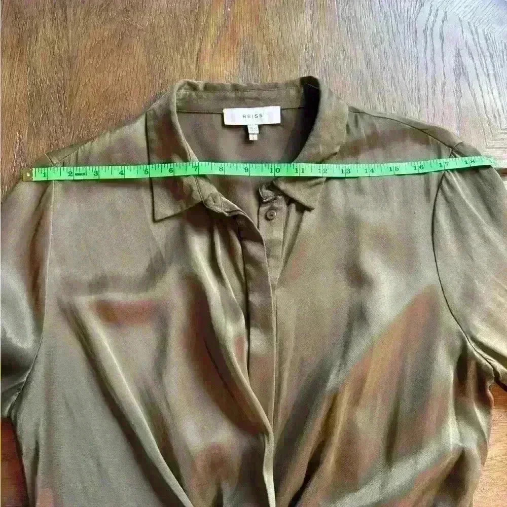 Reiss Arabella Satin Shirt-Style Midi Dress Size 8 - Picture 10 of 14
